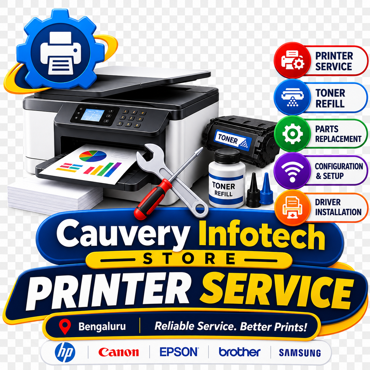 Printer service at Cauvery Infotech Bengaluru